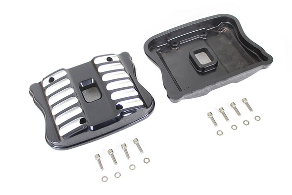 V-Twin - 42-1220 - Black Accent XL Rocker Box Cover Set