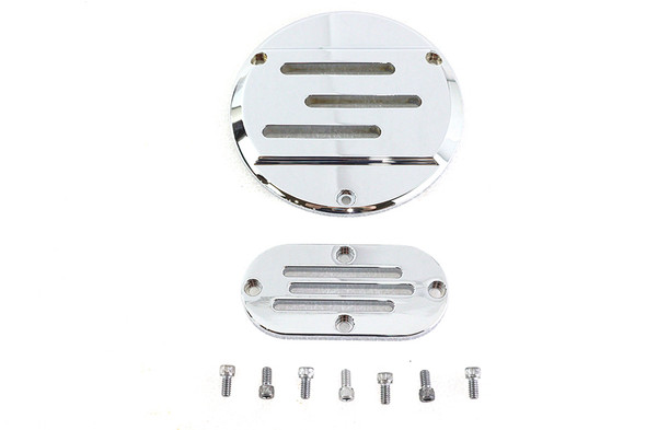 V-Twin - 42-1225 - Vented Derby and Inspection Cover Kit Billet - Fits 1970-1984 Harley-Davidson FL, 1984-1998 FXST, 1979-1998 FLT, 1987-1994 FXR, 1971-1984 FX, 1991-1998 FXD, 1986-1998 FLST