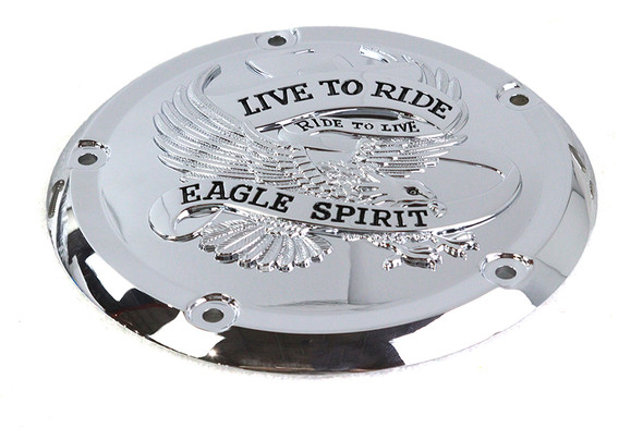 V-Twin - 42-1237 - Eagle Spirit Derby Cover Chrome