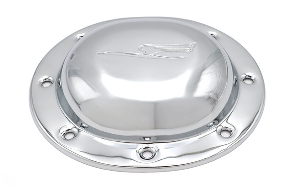 V-Twin - 42-1305 - Replica Bird Style Derby Cover Chrome - Fits 1936-1940 Harley-Davidson EL, 1941-1964 FL, 1941-1963 WL, 1937-1948 UL, 1941-1963 GE