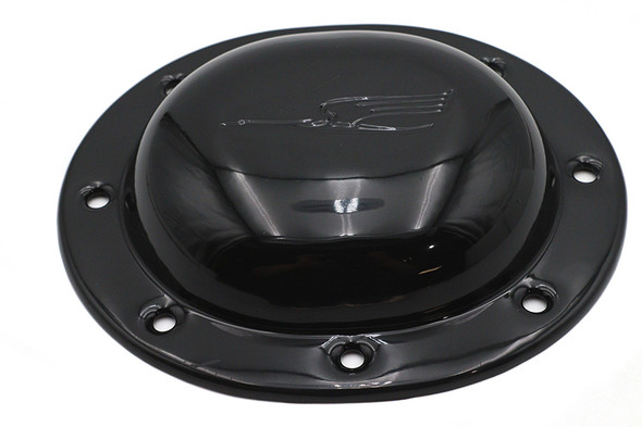 V-Twin - 42-1306 - Replica Bird Style Derby Cover Black - Fits 1936-1940 Harley-Davidson EL, 1941-1964 FL, 1941-1963 WL, 1937-1948 UL, 1941-1963 G