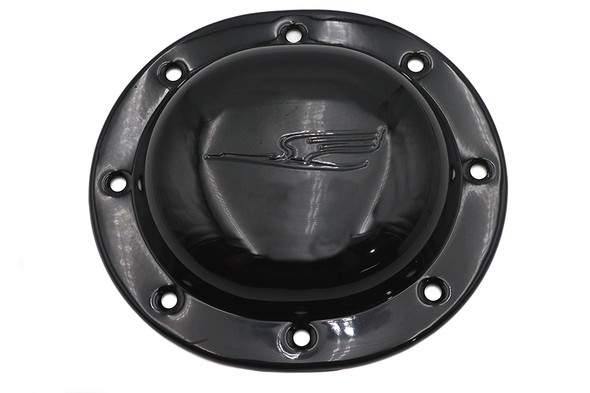 V-Twin - 42-1306 - Replica Bird Style Derby Cover Black - Fits 1936-1940 Harley-Davidson EL, 1941-1964 FL, 1941-1963 WL, 1937-1948 UL, 1941-1963 G