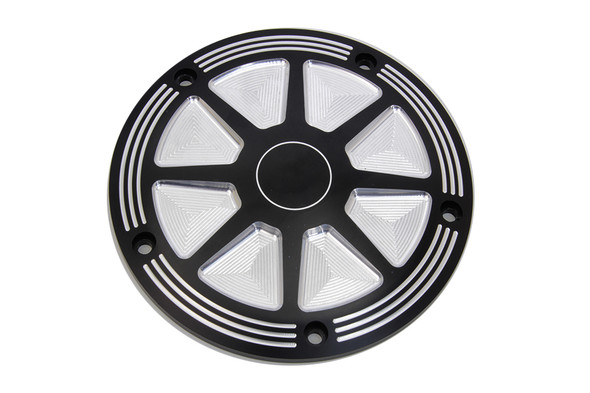 V-Twin - 42-1543 - Black Contrast Derby Cover - Fits 1999-2018 Harley-Davidson FXST, 1999-2015 FLT, 1999-2017 FXD, 1999-2018 FLST