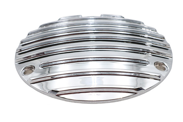 V-Twin - 42-1823 - Finned Derby Cover Chrome - Fits 1991-1998 Harley-Davidson FXD, 1984-1998 FXST, 1971-1984 FX, 1970-1984 FL, 1986-1998 FLST, 1985-1994 FXR, 1979-1998 FLT