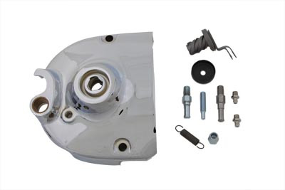V-Twin - 43-0136 - Chrome Kick Start Sprocket Cover Complete - Fits 1952-1956 Harley-Davidson KH, 1957-1970 XLCH, XL