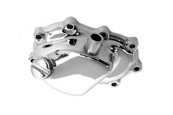 V-Twin - 43-0164 - Chrome Transmission End Cover for Electric Start