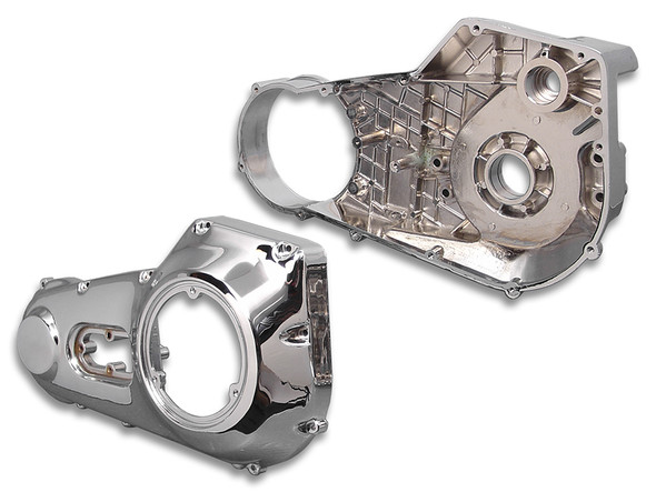 V-Twin - 43-0251 - Chrome Primary Cover Set - Fits 1994-1999 Harley-Davidson FXST, FLST