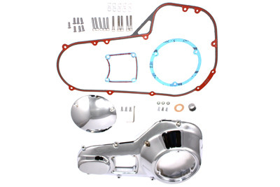 V-Twin - 43-0272 - Chrome Outer Primary Cover Kit - Fits 1985-1988 Harley-Davidson FXR, FLT