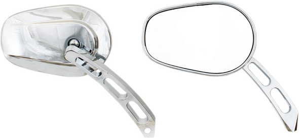  Rivco - Side View Oval Billet Mirrors - Chrome 