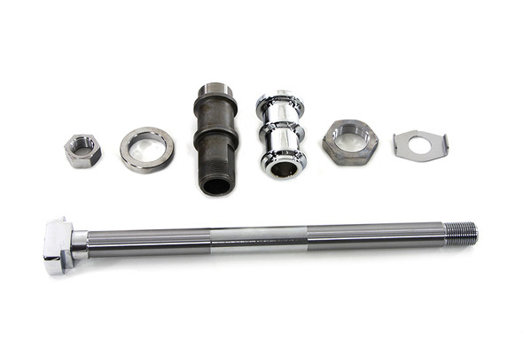 V-Twin - 44-0560 - Chrome Rear Axle Kit - Fits 1937-1948 Harley-Davidson UL, 1936-1940 EL, 1941-1957 FL