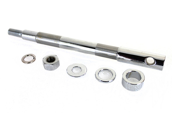 V-Twin - 44-0636 - Chrome Rear Axle adjuster and Nut Kit - Fits 1993-1999 Harley-Davidson FXST, FLST