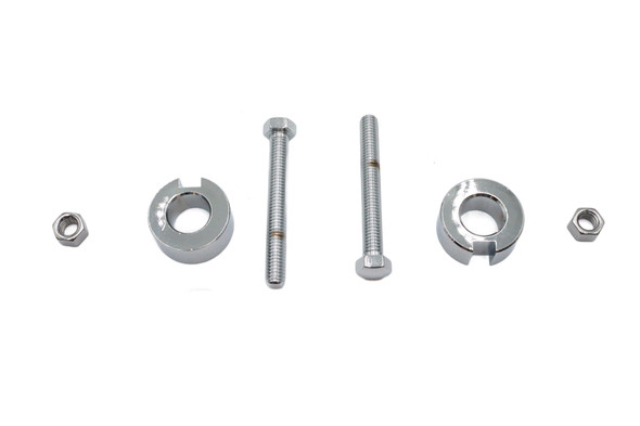 V-Twin - 44-0641 - Chrome Rear Axle Adjuster Kit
