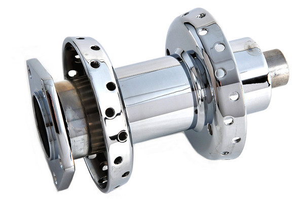 V-Twin - 45-0295 - Chrome Front Wheel Hub - Fits 1984-1995 Harley-Davidson FXSTC (single disc), 1984-1995 FXST (single disc), 1991-1995 FXDWG (single disc)