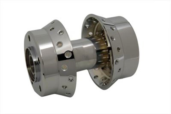 V-Twin - 45-0333 - Chrome Rear Wheel Hub 1 inch Bearings