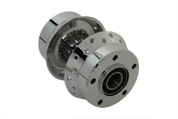 V-Twin - 45-0336 - Chrome Front Wheel Hub with 1 inch Bearings