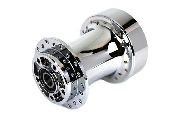 V-Twin - 45-0474 - Chrome Wheel Hub 25mm Bearings