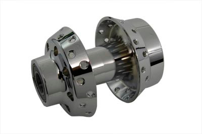 V-Twin - 45-0590 - Chrome Front Wheel Hub 1 inch Bearings - Fits 2006-2007 Harley-Davidson FXDWG (with 49mm fork, single disc)