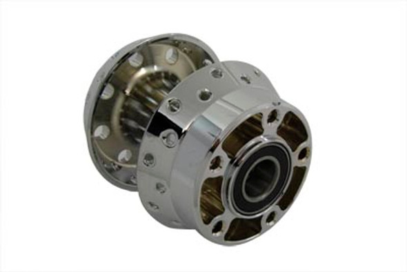 V-Twin - 45-0590 - Chrome Front Wheel Hub 1 inch Bearings