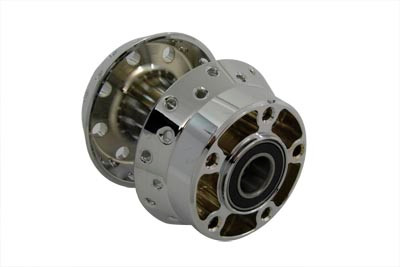 V-Twin - 45-0590 - Chrome Front Wheel Hub 1 inch Bearings - Fits 2006-2007 Harley-Davidson FXDWG (with 49mm fork, single disc)