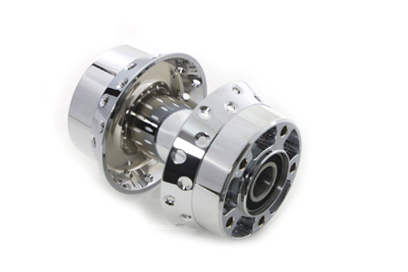 V-Twin - 45-0786 - Chrome Front Wheel Hub 25mm Bearings
