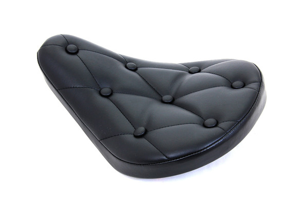 V-Twin - 47-0064 - Black Vinyl Solo Seat with Buttons