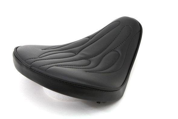V-Twin - 47-0085 - Black Solo Seat with Flame Stitch Small