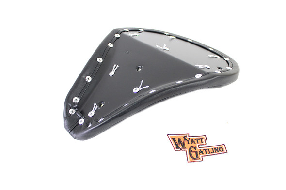 V-Twin - 47-0375 - Black Vinyl Solo Seat with Buttons