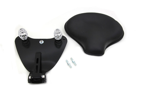 V-Twin - 47-0803 - Black Leather Solo Seat with Mount Kit