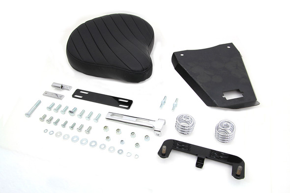 V-Twin - Bates Leather Solo Seat Kit fits '82-'03 Sportster Models