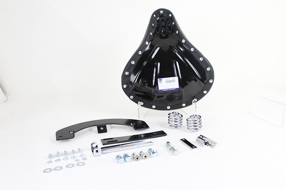 V-Twin - 47-0814 - Black Leather Solo Seat Kit - Fits 1979-1981 Harley-Davidson XL