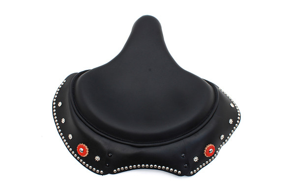 V-Twin - 47-0950 - Black Leather Early Style Solo Seat