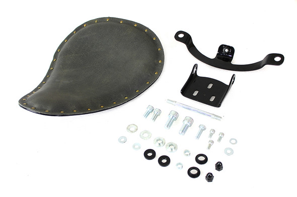 V-Twin - Solid Mount Bates Spring Saddle Solo Seat Kit fits 2010-Up Sportster Models