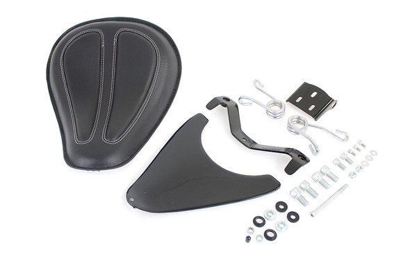 V-Twin - Spring Mount Bates Spring Saddle Solo Seat Kit fits '04-'06, 2010-Up Sportster Models