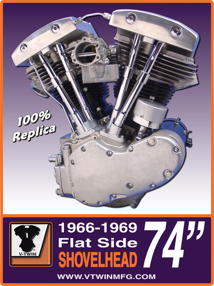 V-Twin - 48-0048 - Flatside Shovelhead Engine Plaque Sign