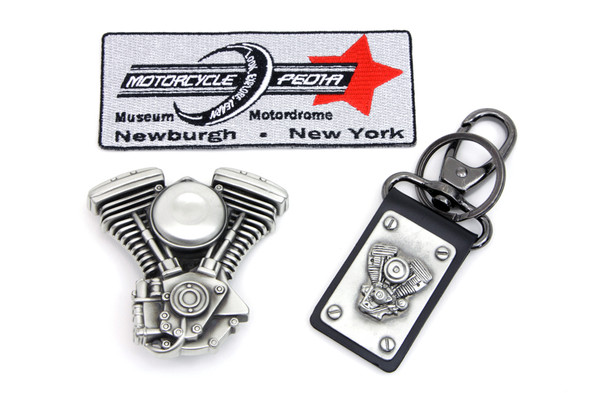 V-Twin - 48-0224 - V-Twin Mens Evolution Engine Buckle and Fob Set