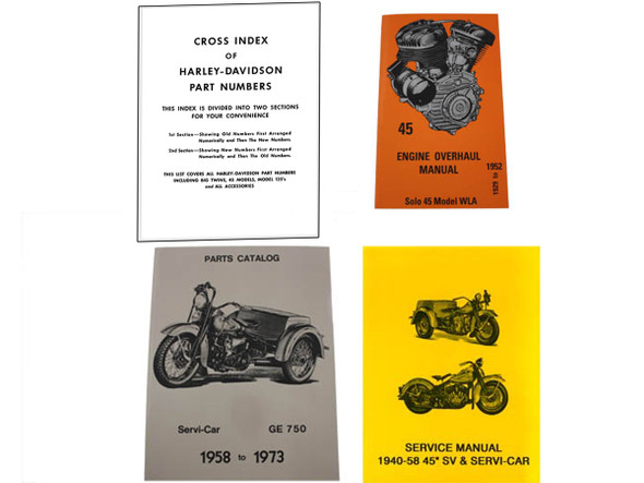 V-Twin - 48-0473 - 45 Manual Set - Fits 1936-1973 Harley-Davidson G, 1936-1952 W