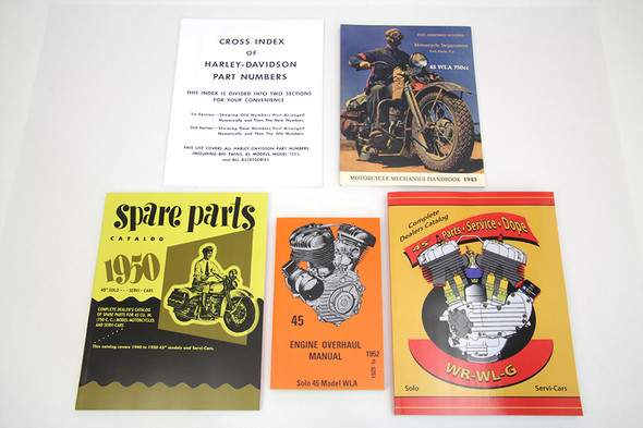V-Twin - 48-0531 - WL & WLA Manual Set - Fits 1937-1952 Harley-Davidson WL, 1949-1952 WLA, 1940-1945 WLA