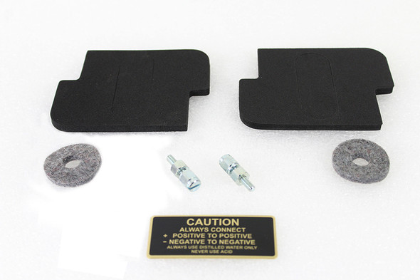 V-Twin - 48-0822 - Battery Caution Tag & Terminal Kit Brass
