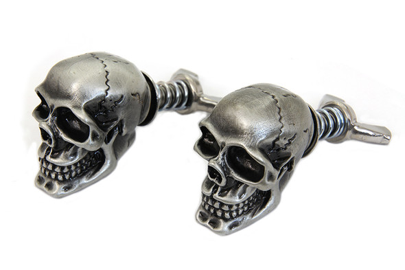 V-Twin - 48-1625 - Silver Skull License Plate Bolt Set