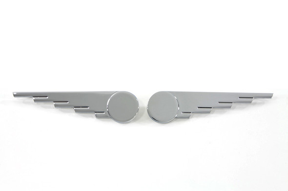 V-Twin - 48-1647 - Chrome Speed Wing Emblem Set - Fits 1941-1957 Harley-Davidson FL