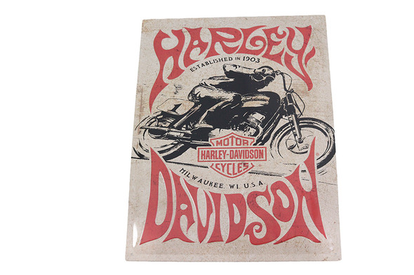 V-Twin - 48-1826 - Retro Harley 1970's Racer Tin Sign