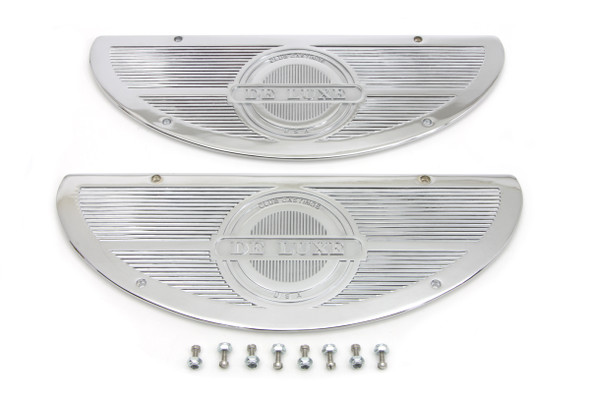 V-Twin - 49-0436 - Deluxe Footboard Insert Chrome - Fits 1940-1965 Harley-Davidson FL, 1940-1952 WL, 1940-1947 UL, 1940-1973 G