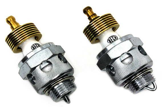 V-Twin - 49-0477 - Globe 18mm Spark Plug Kit - Fits 1937-1947 Harley-Davidson UL, 1936-1947 EL, 1941-1947 FL