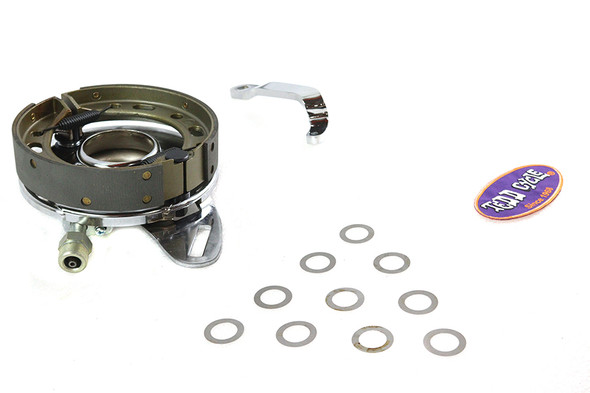 V-Twin - 49-0520 - 45 inch Chrome Rear Brake Backing Plate Assembly - Fits 1941-1952 Harley-Davidson W