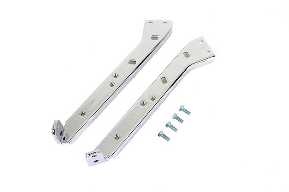 V-Twin - 49-0532 - Chrome Saddlebag Guard Kit Reinforced Brackets - Fits 1979-2013 Harley-Davidson FLT