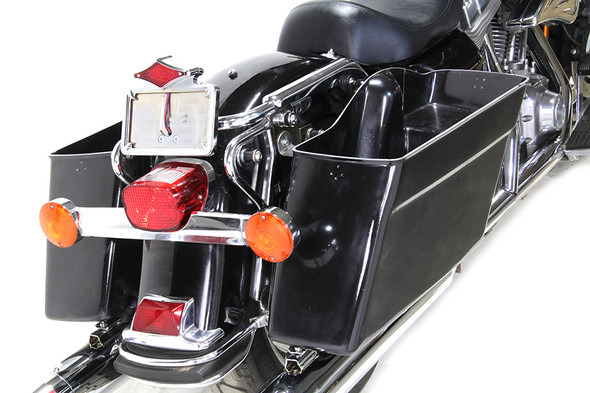 V-Twin - 49-0535 - Black Saddlebag Bottom Set - Fits 1985-1992 Harley-Davidson FLT