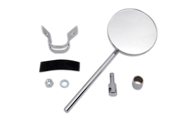 V-Twin - 49-0660 - Replica Round Mirror Chrome - Fits 1920-1946 Indian Scout, 1922-1953 Chief
