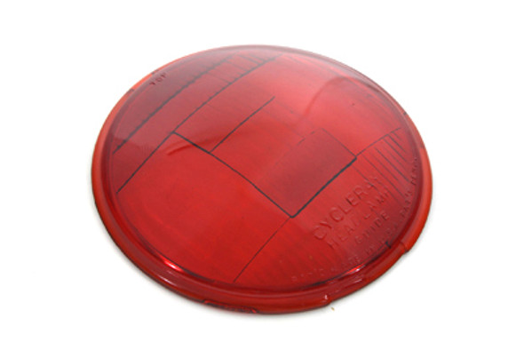 V-Twin - 49-0672 - Replica Headlamp Glass Lens Red