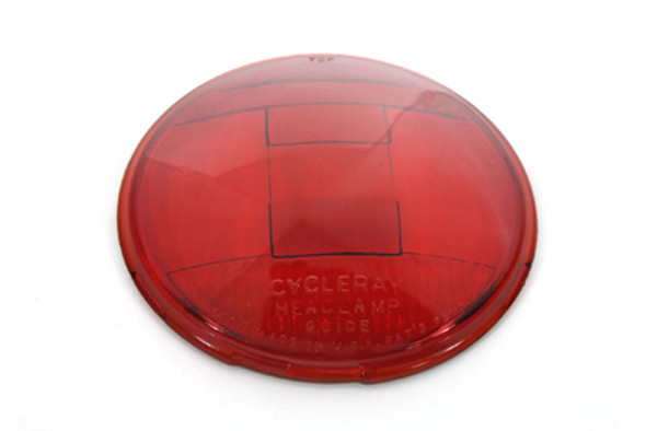 V-Twin - 49-0672 - Replica Headlamp Glass Lens Red
