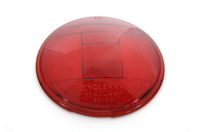 V-Twin - 49-0672 - Replica Headlamp Glass Lens Red - Fits 1936-1940 Harley-Davidson EL, 1941-1948 FL